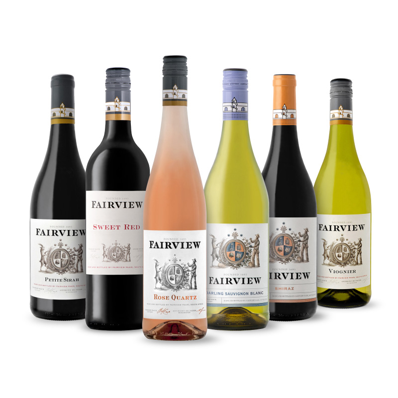 Full range of Fairview wines displayed